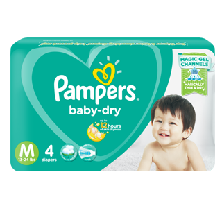 PAMPERS BABY DRY MEDIUM 4S – SRS Sulit