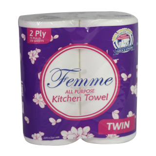 FEMME AP KITCHEN TOWEL TWIN 2PLY 75PULLS – SRS Sulit